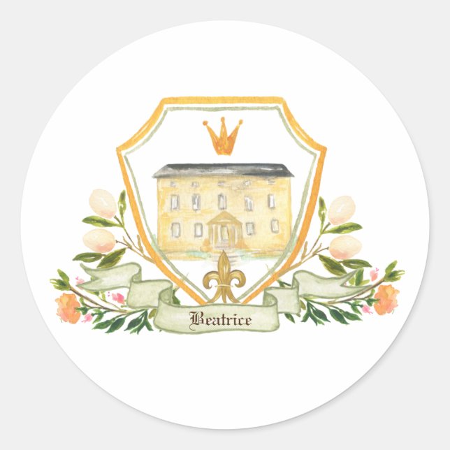 Pegatina Redonda Shakespeare del mundo antiguo | Fairtale (Anverso)