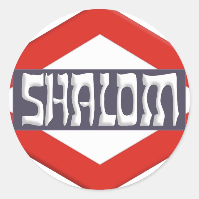 Pegatina Redonda Shalom (Anverso)