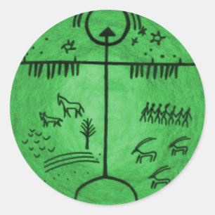 Pegatina Redonda Shamanism Worlds
