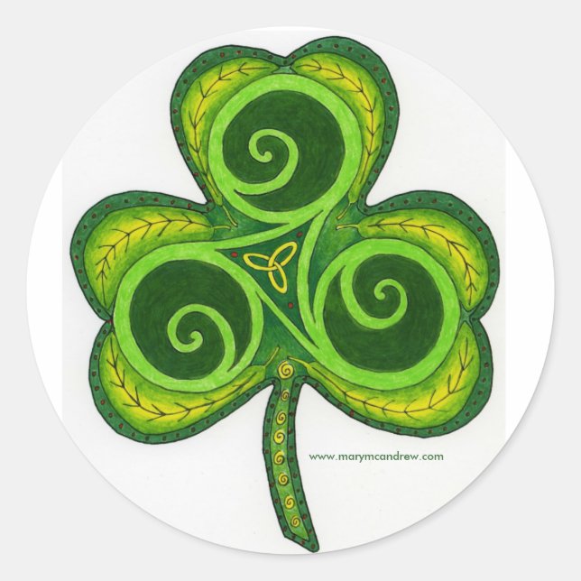 Pegatina Redonda Shamrock (Anverso)