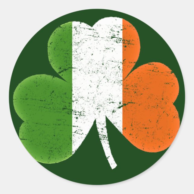 Pegatina Redonda Shamrock (Anverso)