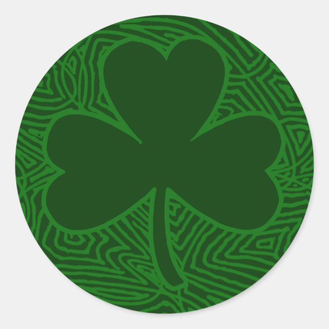 Pegatina Redonda Shamrock (Anverso)