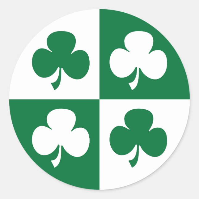Pegatina Redonda Shamrock (Anverso)