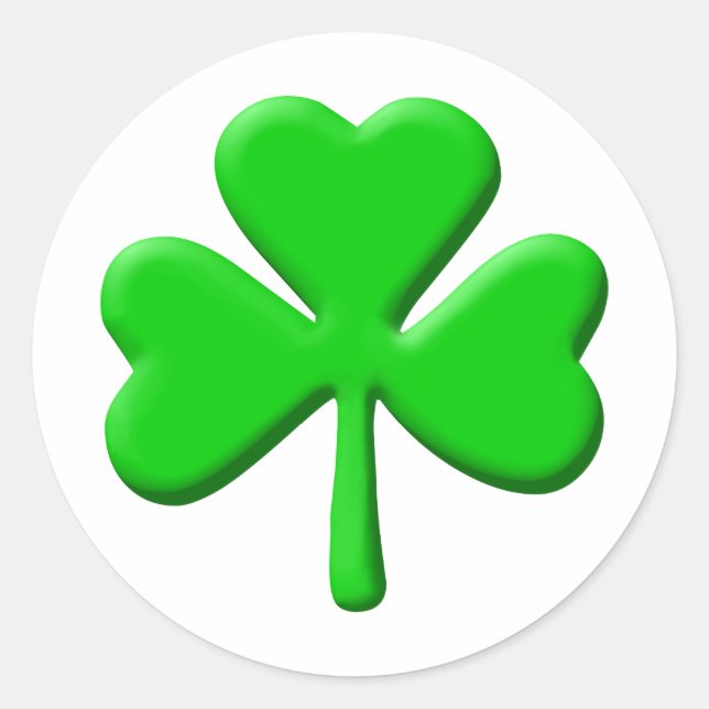 Pegatina Redonda shamrock 3d (Anverso)