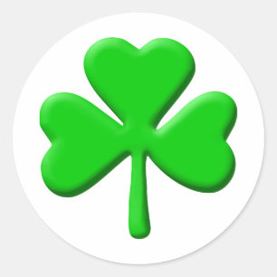 Pegatina Redonda shamrock 3d
