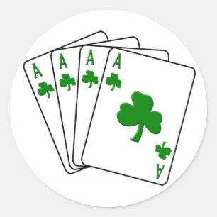 Pegatina Redonda Shamrock Aces