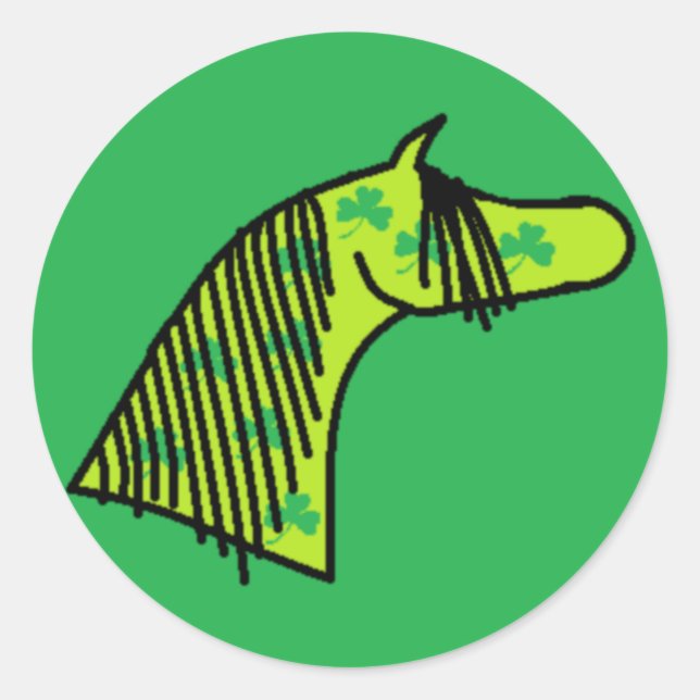 Pegatina Redonda Shamrock Arabian (Anverso)