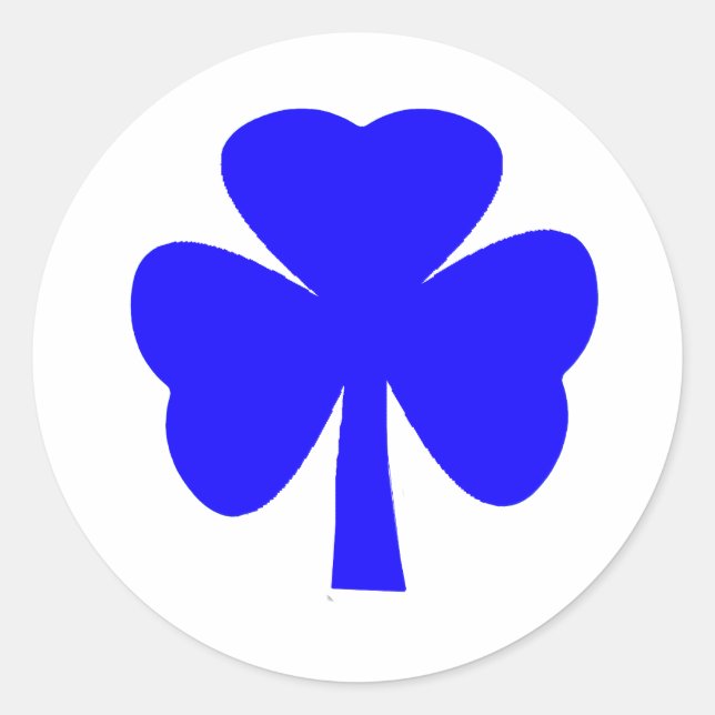 Pegatina Redonda Shamrock Blue El MUSEO Zazzle Regalos (Anverso)