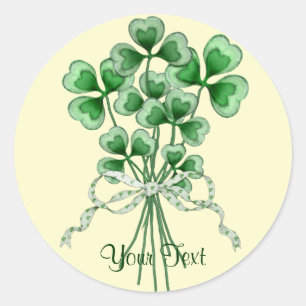 Pegatina Redonda Shamrock Bouquet