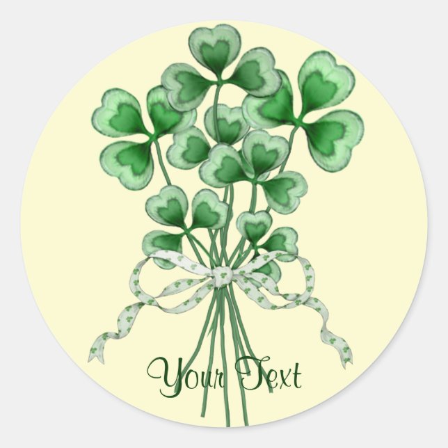 Pegatina Redonda Shamrock Bouquet (Anverso)