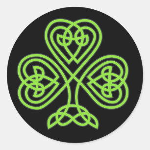 Pegatina Redonda Shamrock celta