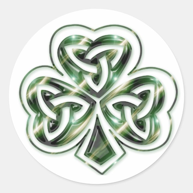 Pegatina Redonda Shamrock celta :: Pegatinas de Diseño Espacial Ver (Anverso)