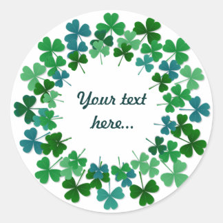 Pegatina Redonda Shamrock Circle  Custom Text