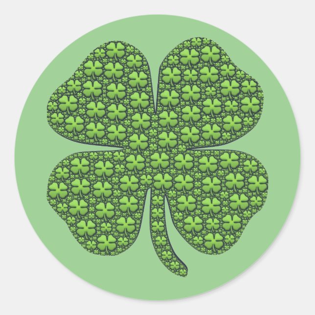 Pegatina Redonda Shamrock En El Shamrock (Anverso)