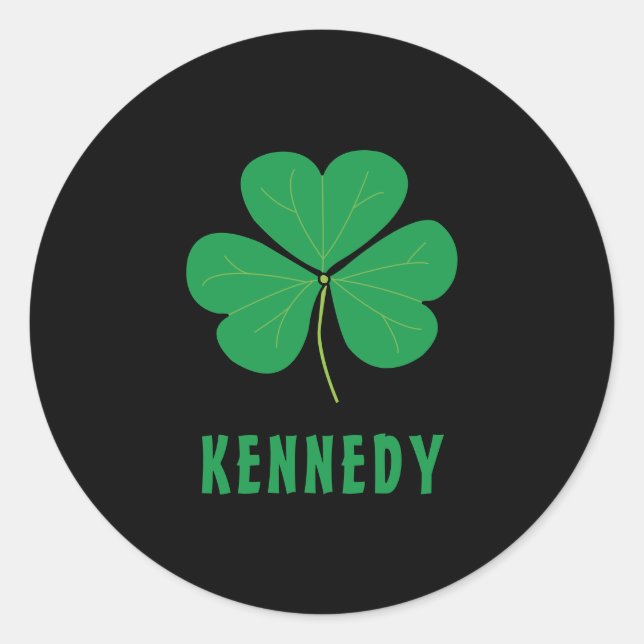 Pegatina Redonda Shamrock Green Clover Irlanda Celtic Irish Name (Anverso)