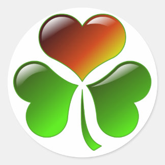 Pegatina Redonda Shamrock Heart