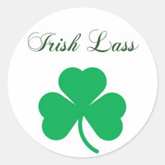 Pegatina Redonda shamrock-Irish Lass