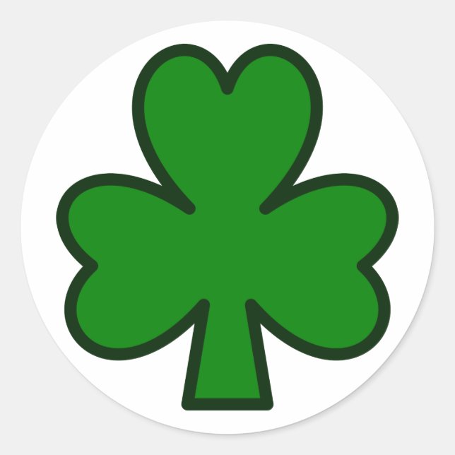 Pegatina Redonda Shamrock, Irlanda (Anverso)