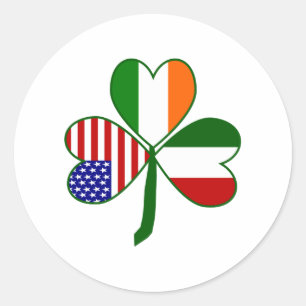 Pegatina Redonda Shamrock italiano