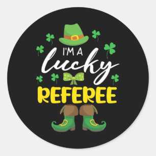 Pegatina Redonda Shamrock Leprechaun Body Saint Patrick Soy Una Sue