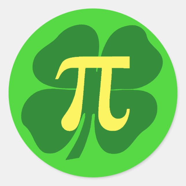 Pegatina Redonda Shamrock Pi (Anverso)