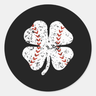 Pegatina Redonda Shamrock St Patricks Day Pitcher Hitter B