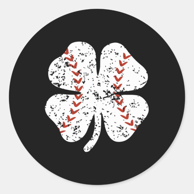Pegatina Redonda Shamrock St Patricks Day Pitcher Hitter B (Anverso)