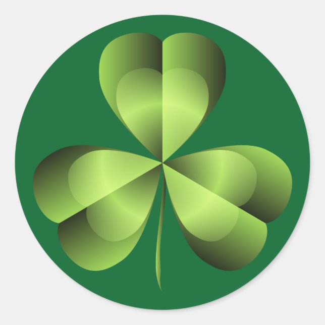 Pegatina Redonda Shamrock Three Leaf Clover Graphic (Anverso)