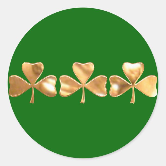 Pegatina Redonda shamrock tri penny (Anverso)