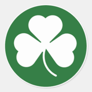 Pegatina Redonda Shamrock verde