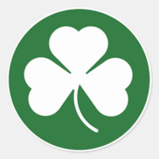 Pegatina Redonda Shamrock verde