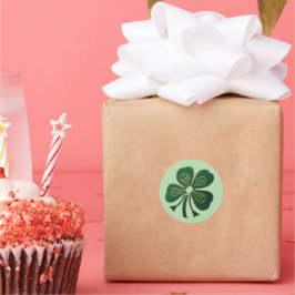 Pegatina Redonda Shamrock verde 2025