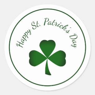 Pegatina Redonda Shamrock verde de San Patricio