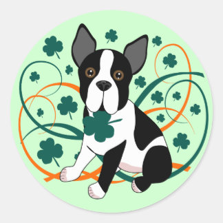 Pegatina Redonda Shamrockin' Terrier