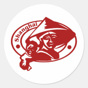 Pegatina Redonda Shanghái