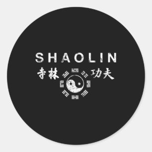 Pegatina Redonda Shaolin Kung Fu Artes Marciales Chinas