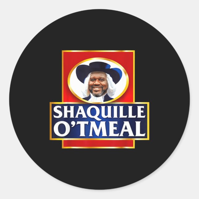 Pegatina Redonda Shaquille Oatmeal Funny Meme  (Anverso)