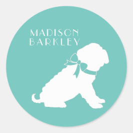 Pegatina Redonda Shar Pei Dog Puppy