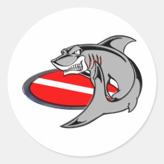 PEGATINA REDONDA SHARK DIVER