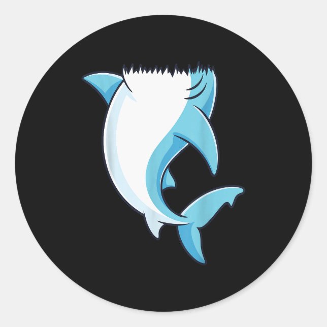 Pegatina Redonda Shark Shirt Adult Kids Men Women Shark Costume  (Anverso)