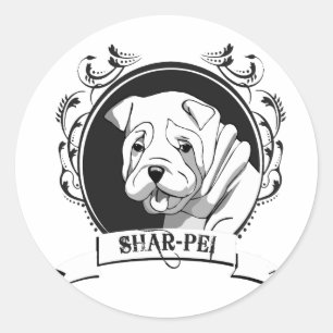 PEGATINA REDONDA SHARPEI (2)