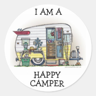 Pegatina Redonda Shasta Camper Trailer RV