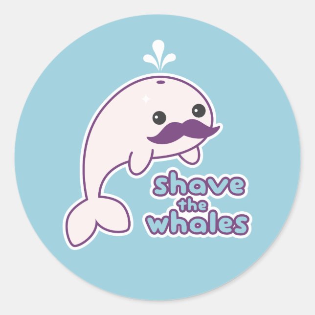 Pegatina Redonda Shave the Whales (Anverso)