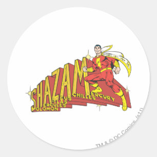Pegatina Redonda Shazam Acronym