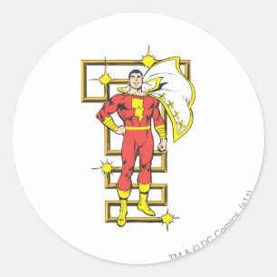 Pegatina Redonda SHAZAM Poses