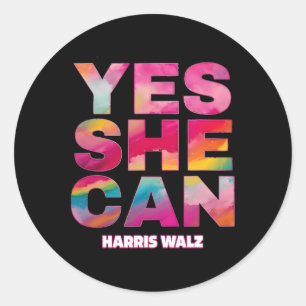 Pegatina Redonda She Can Harris Wheimer 2024