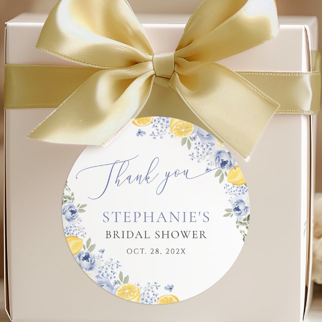 Pegatina Redonda She Found Her Main Squeeze Lemon Bridal Shower (Subido por el creador)