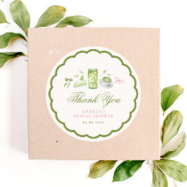 Pegatina Redonda She Found Her Perfect Matcha Bridal Shower Favor