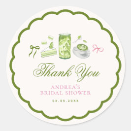 Pegatina Redonda She Found Her Perfect Matcha Bridal Shower Favor