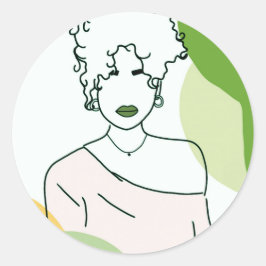 Pegatina Redonda she - green
